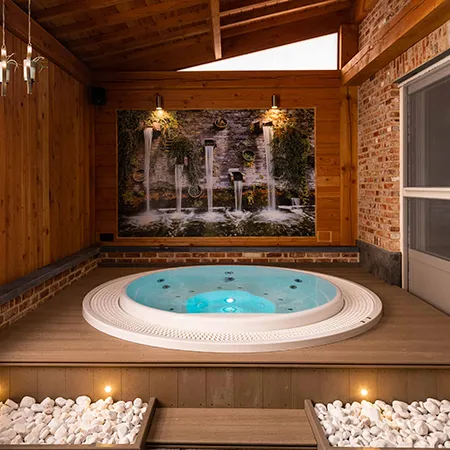 capri in-ground spa, indoor spa von aquavia spa